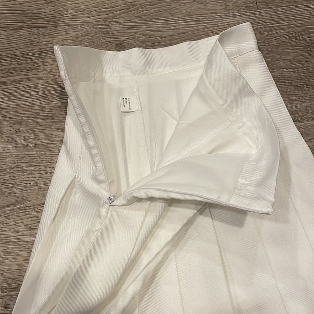 NEW White Pleated Short Skirt Skort shorts under skirt - Picture 5 of 7